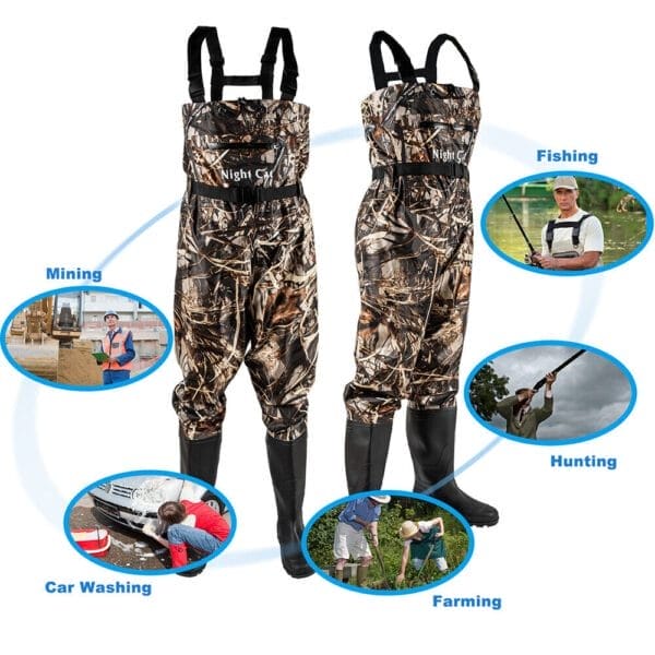 Waterproof Mens Chest Waders with Boots - Image 3