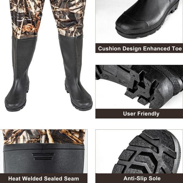 Waterproof Mens Chest Waders with Boots - Image 5